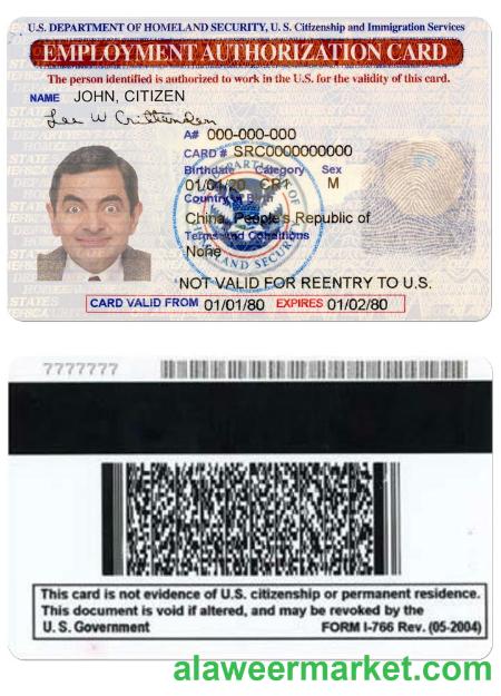 UNITED STATES employment authorization card